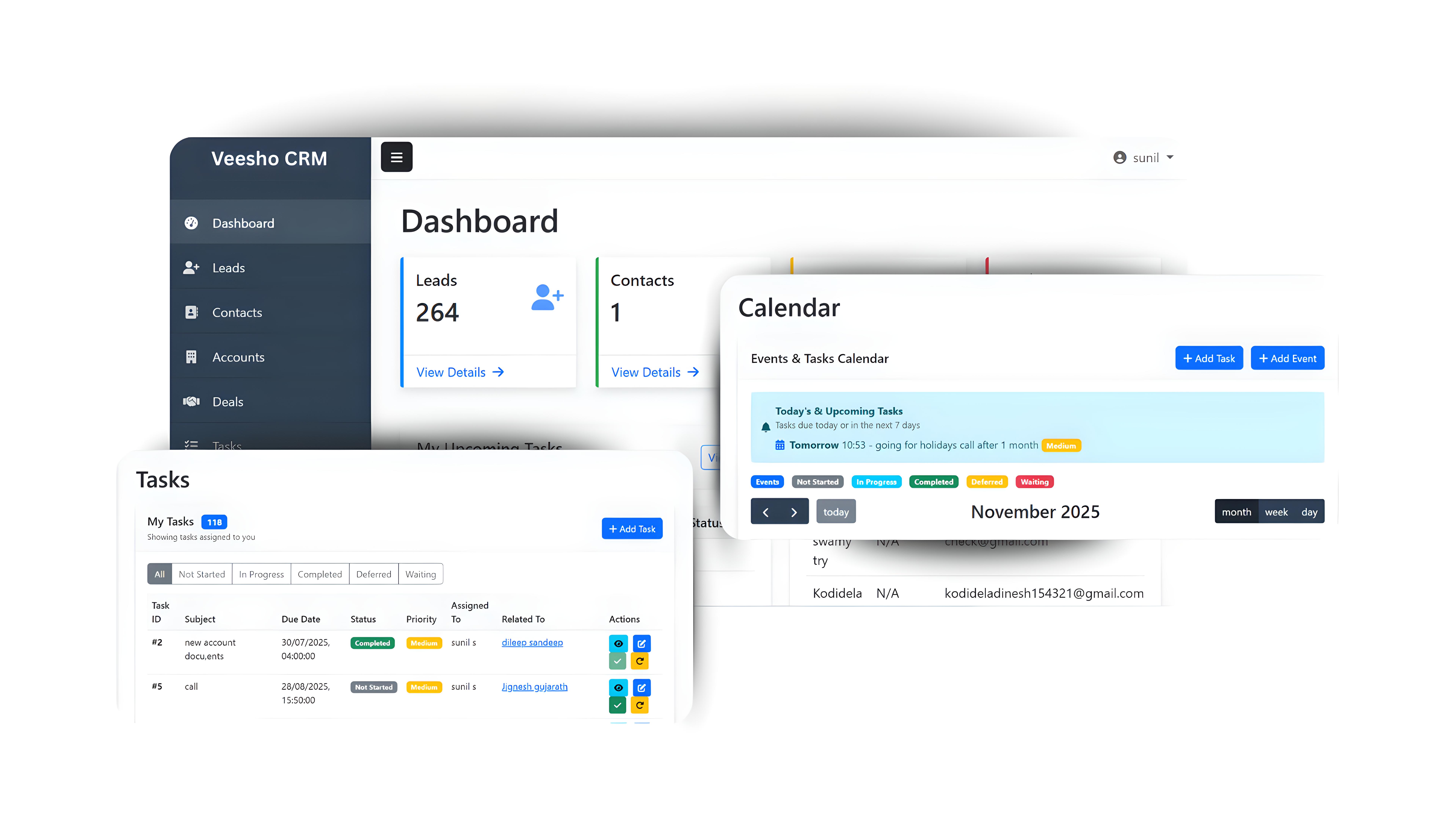 CRM dashboard